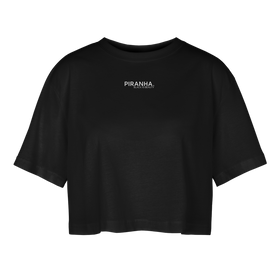 PIRANHA - Frauen Oversized Cropped T-Shirt "Black is Beauty" - Schwarz