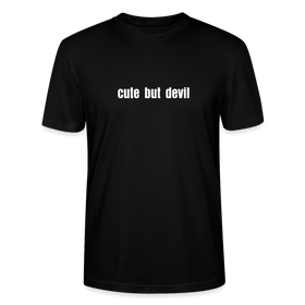 PIRANHA - Männer Bio-T-Shirt „cute but devil“ - Schwarz