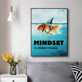 Mindset Fisch I Kunst I Leinwand I Home I Decor I  Shark I Motivation I Wohnzimmer