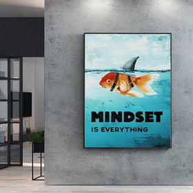 Mindset Fisch I Kunst I Leinwand I Home I Decor I  Shark I Motivation I Wohnzimmer